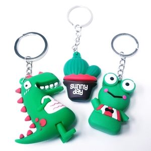 3PCS Dinosaur, Frog, Cactus Keychains